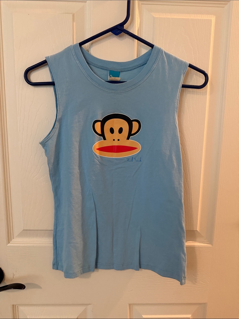 Blue vintage 2004 Sleeveless Tee with Monkey Graphic